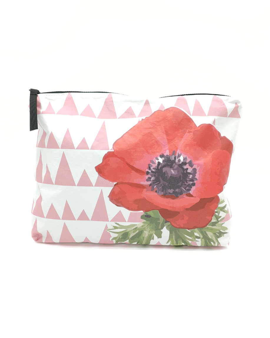 Tyvek Pouch - Sawtooth Pink/Red Floral