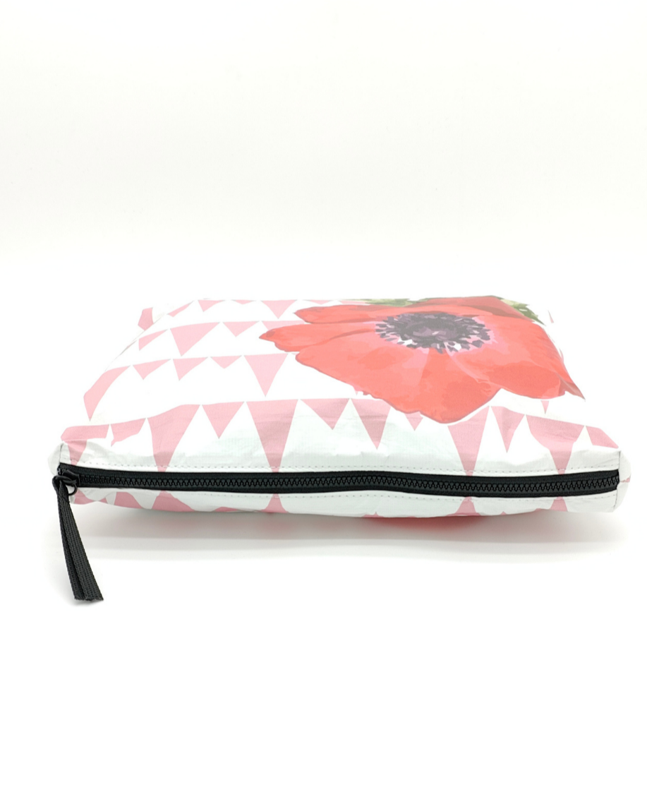Tyvek Pouch - Sawtooth Pink/Red Floral