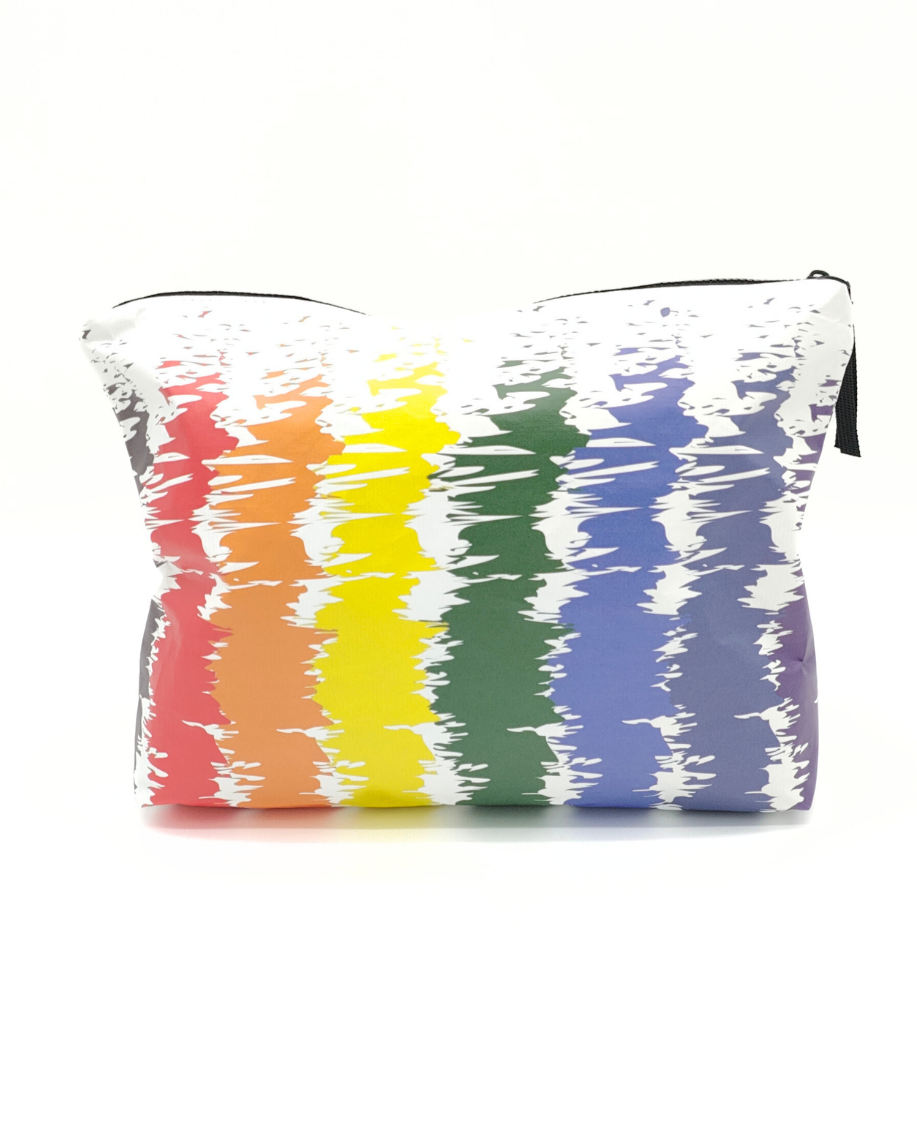 Tyvek Pouch - Rainbow Scribble Stripe