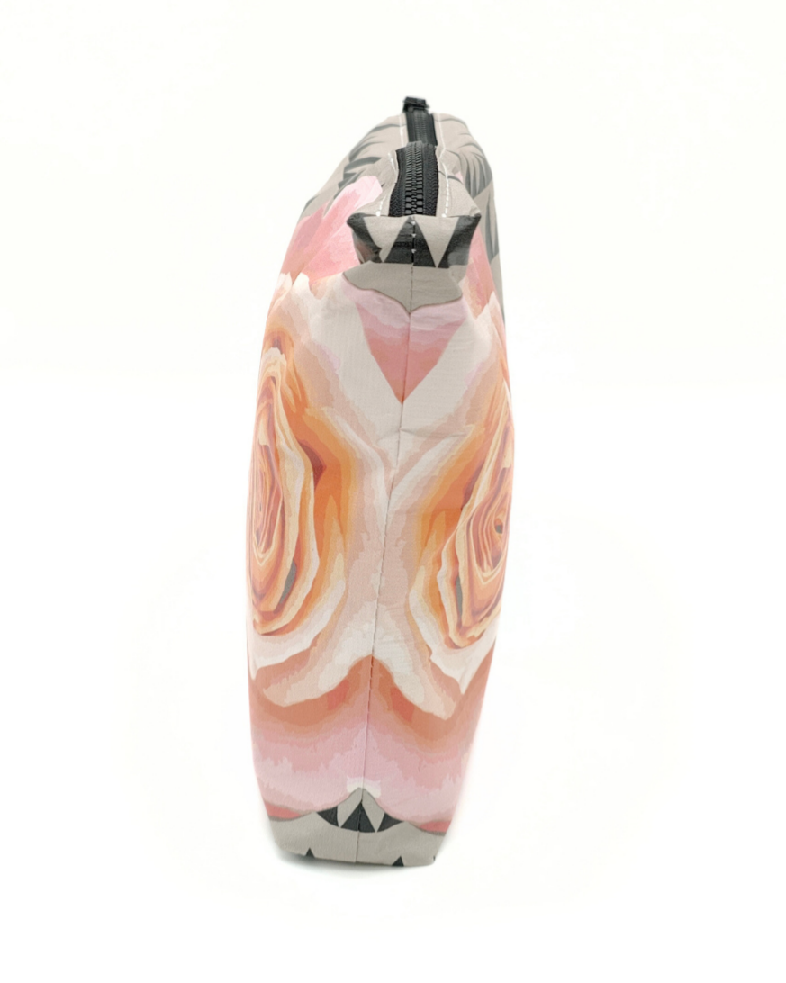 Tyvek Pouch - Sawtooth Taupe/Black/Pink Floral