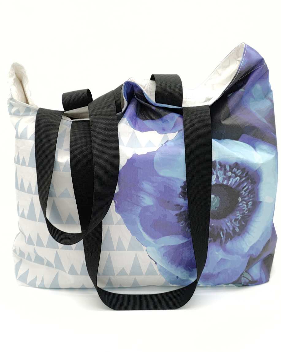 Tyvek Tote Bag - Sawtooth Blue/Blue Floral