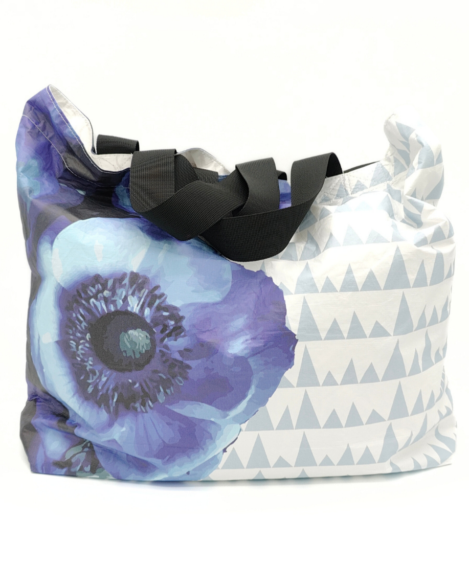 Tyvek Tote Bag - Sawtooth Blue/Blue Floral