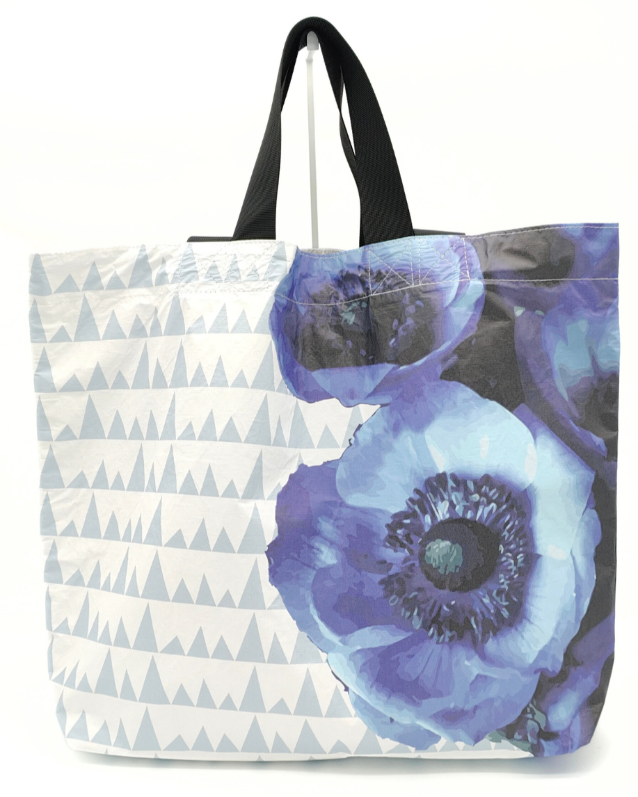 Tyvek Tote Bag - Sawtooth Blue/Blue Floral