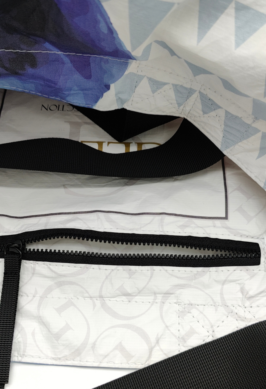 Tyvek Tote Bag - Sawtooth Blue/Blue Floral