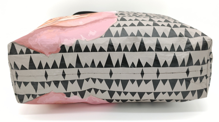 Tyvek Tote Bag - Sawtooth Taupe/Black/Pink Floral