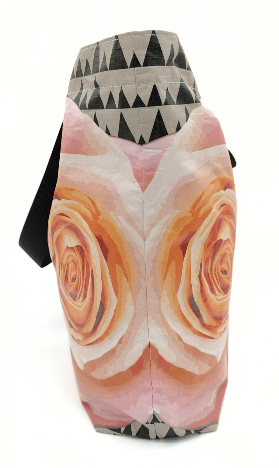 Tyvek Tote Bag - Sawtooth Taupe/Black/Pink Floral