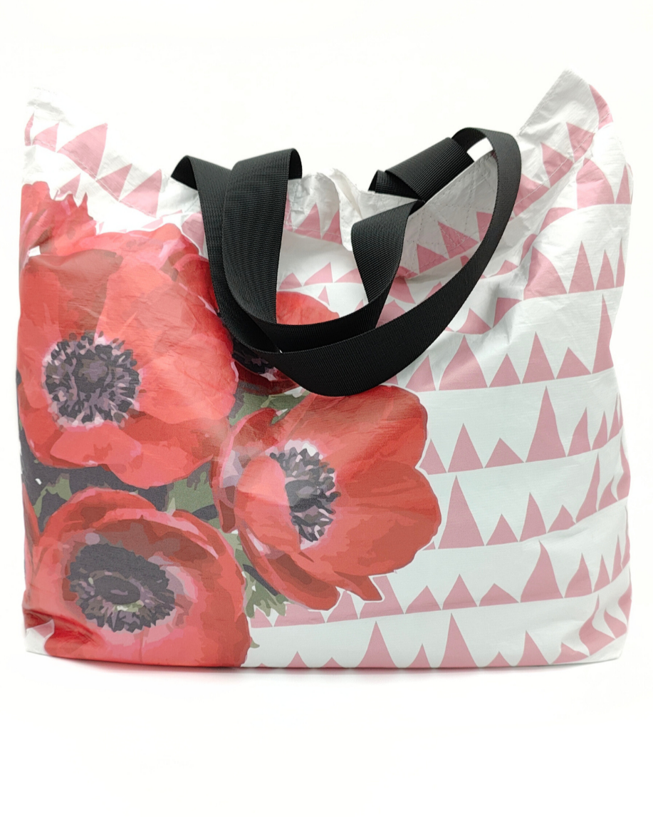 Tyvek Tote Bag - Sawtooth Pink/Red Floral