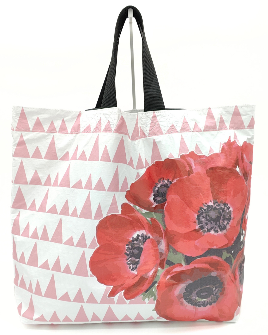 Tyvek Tote Bag - Sawtooth Pink/Red Floral