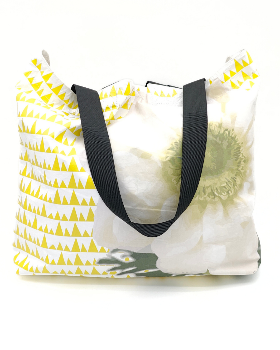 Tyvek Tote Bag - Sawtooth Yellow/White Floral
