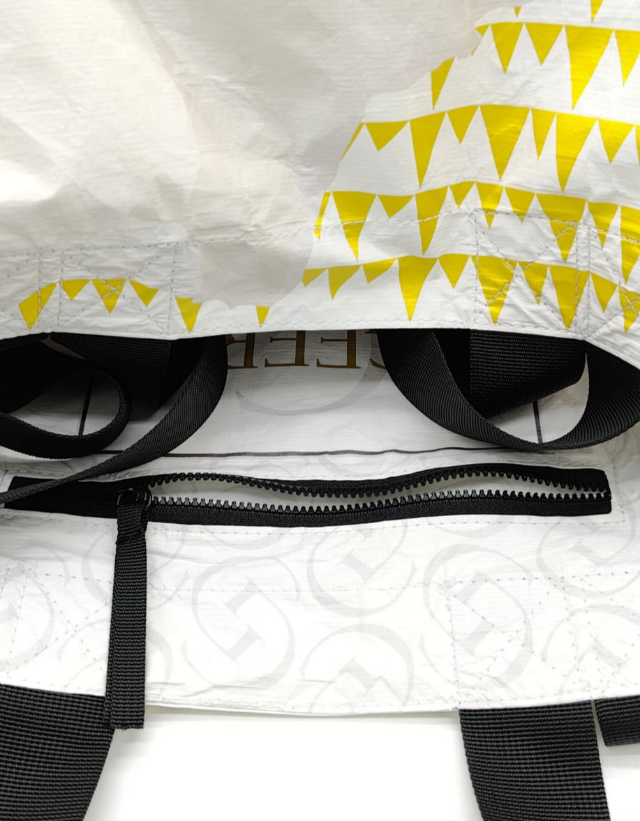 Tyvek Tote Bag - Sawtooth Yellow/White Floral