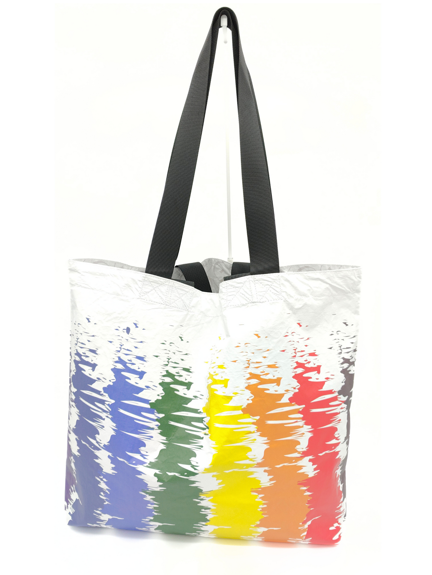 Tyvek Tote Bag - Rainbow Scribble Stripe
