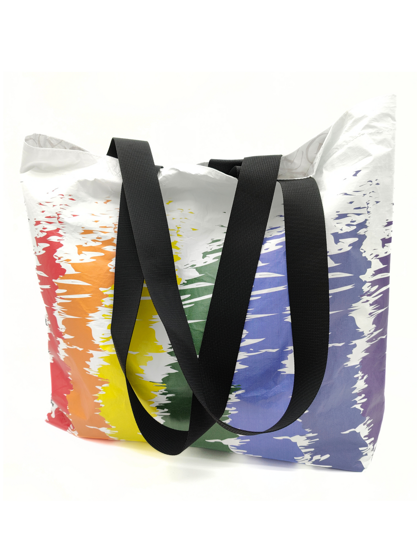 Tyvek Tote Bag - Rainbow Scribble Stripe