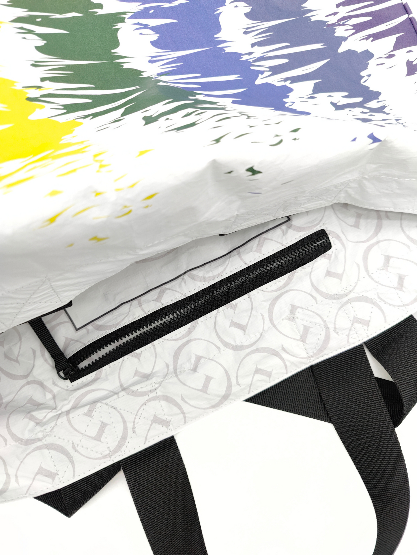 Tyvek Tote Bag - Rainbow Scribble Stripe