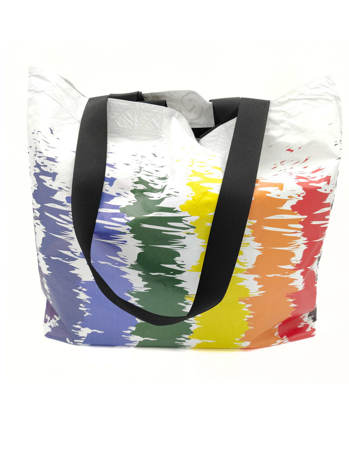 Tyvek Tote Bag - Rainbow Scribble Stripe